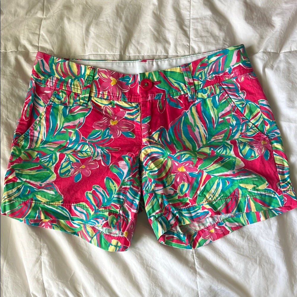 Pink and Green Lilly Pulitzer Callahan Shorts Size 0